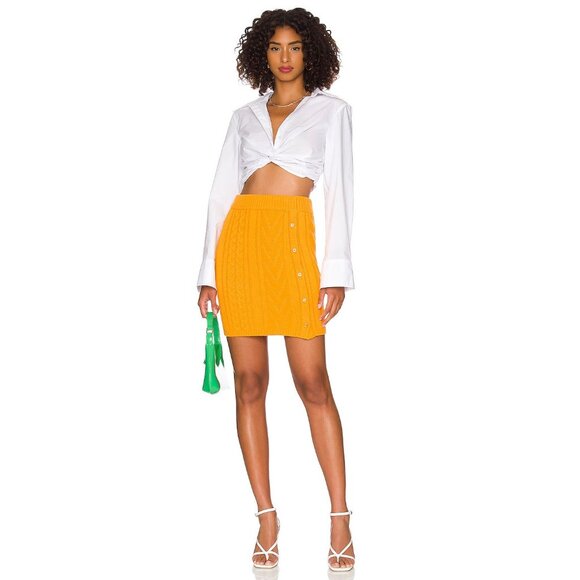 NWT MONROW Sweater Mini Skirt, orange mango, size small - Picture 4 of 10